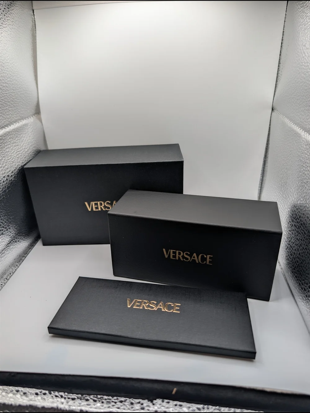 NIB Versace Black Medusa Oval VE4503U Gold Details